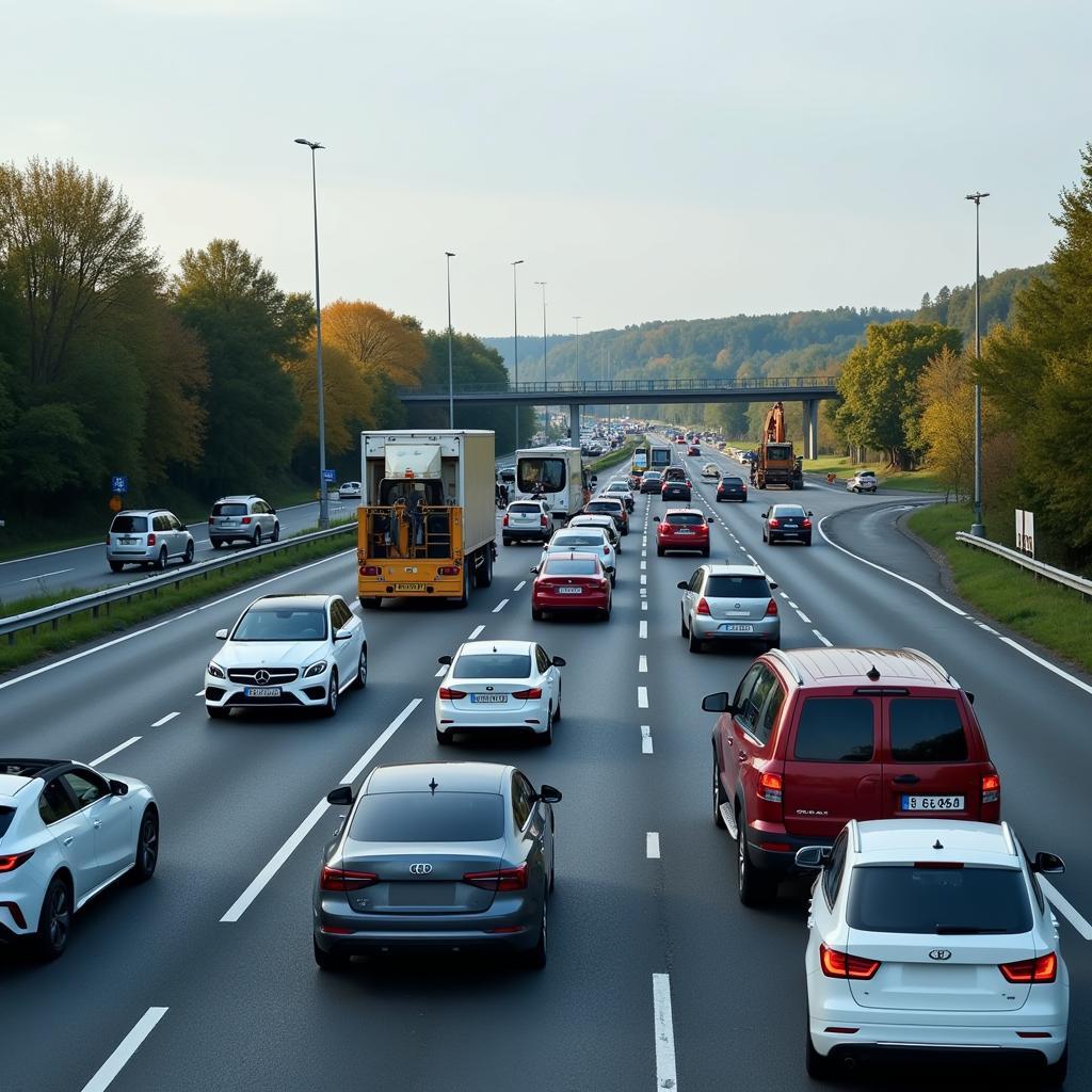 Aktuelle Verkehrslage an der Baustelle A3 Kreuz Leverkusen