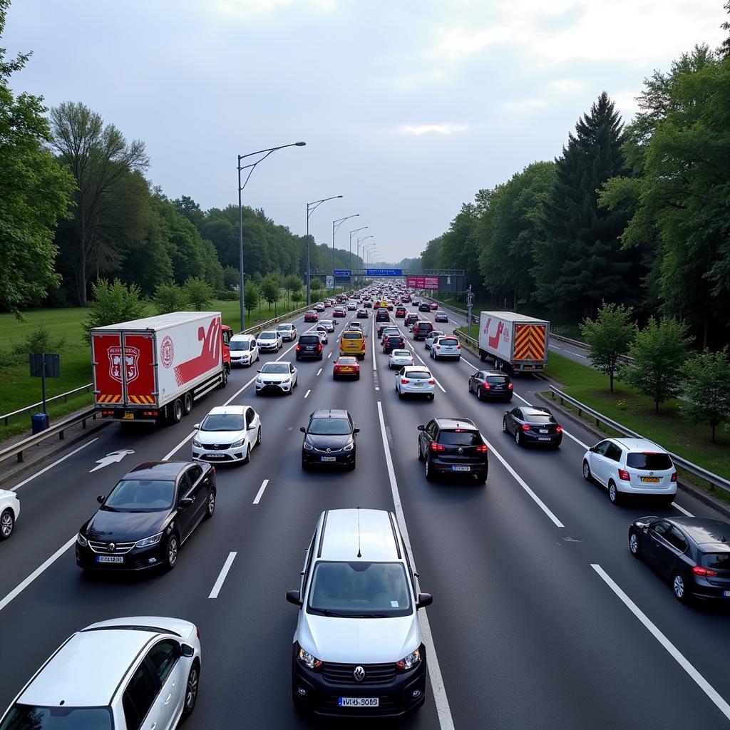 Verkehrschaos am Leverkusener Kreuz während der Bauarbeiten