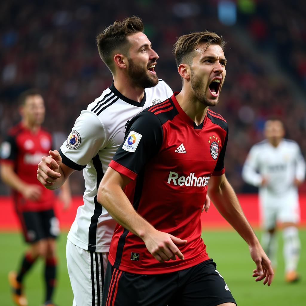 Bayer 04 Leverkusen gegen Borussia Mönchengladbach im direkten Wettkampf.