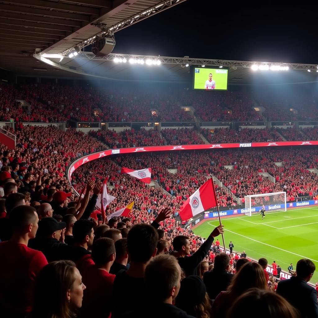 Fans der Bayer 04 Leverkusen Frauen.