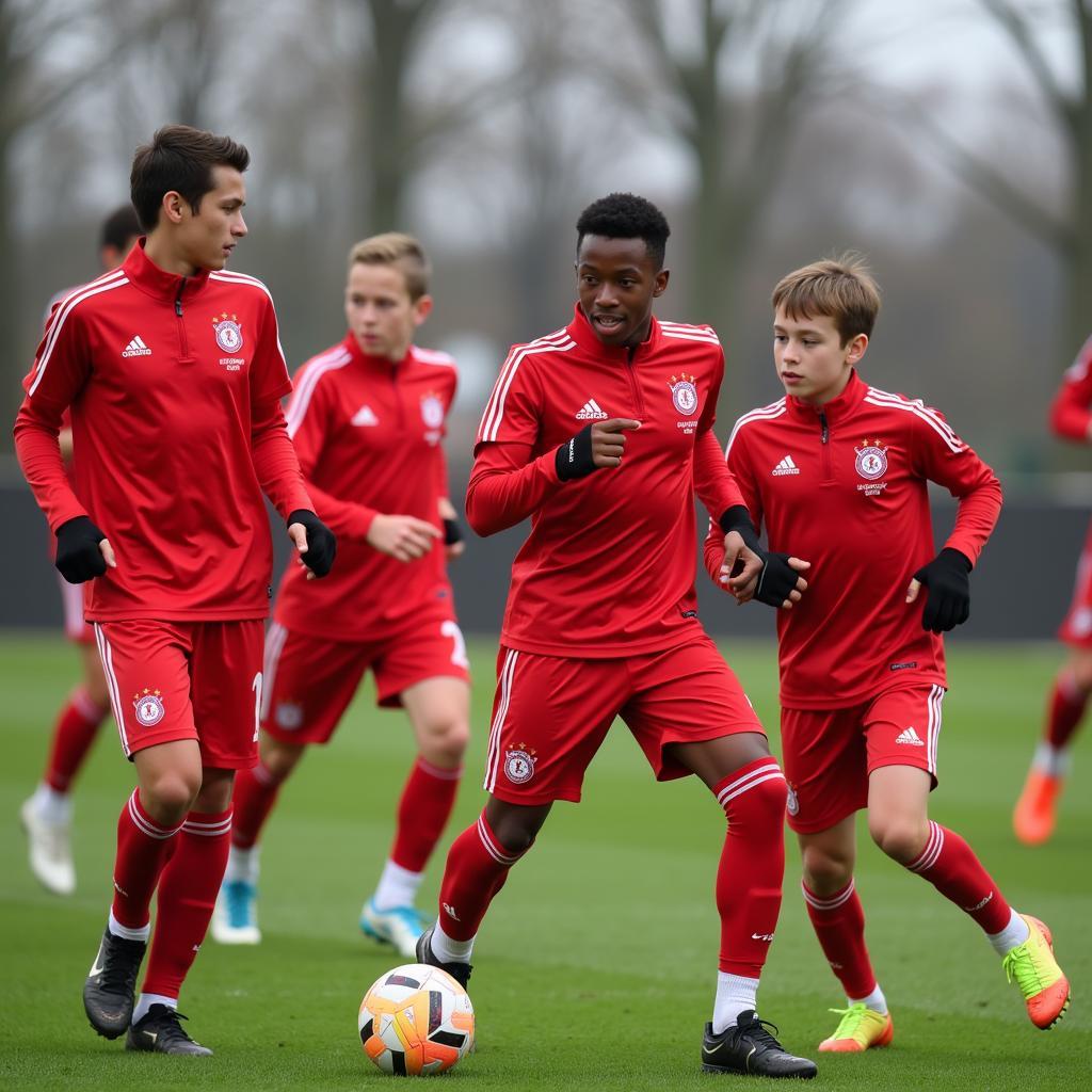 Bayer 04 Leverkusen Jugendspieler im Training