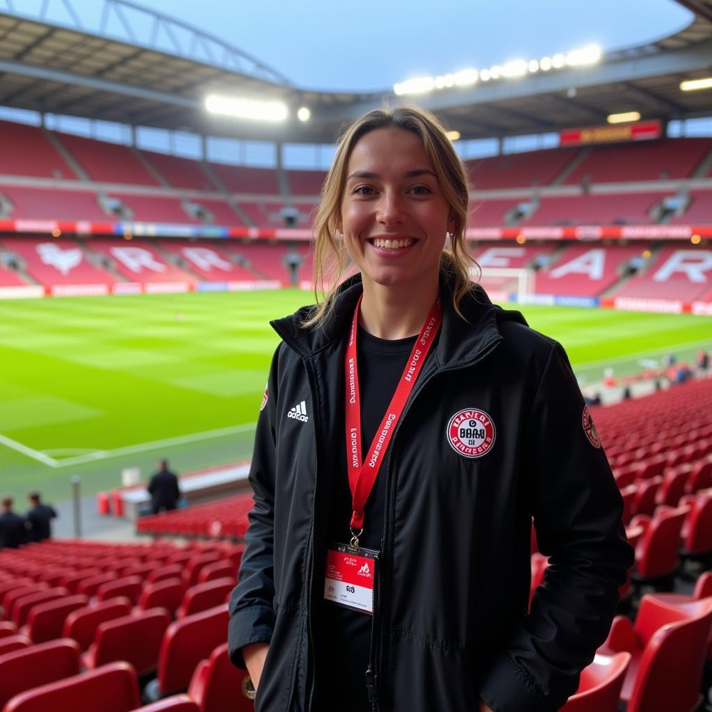 Praktikant im Stadion von Bayer 04 Leverkusen