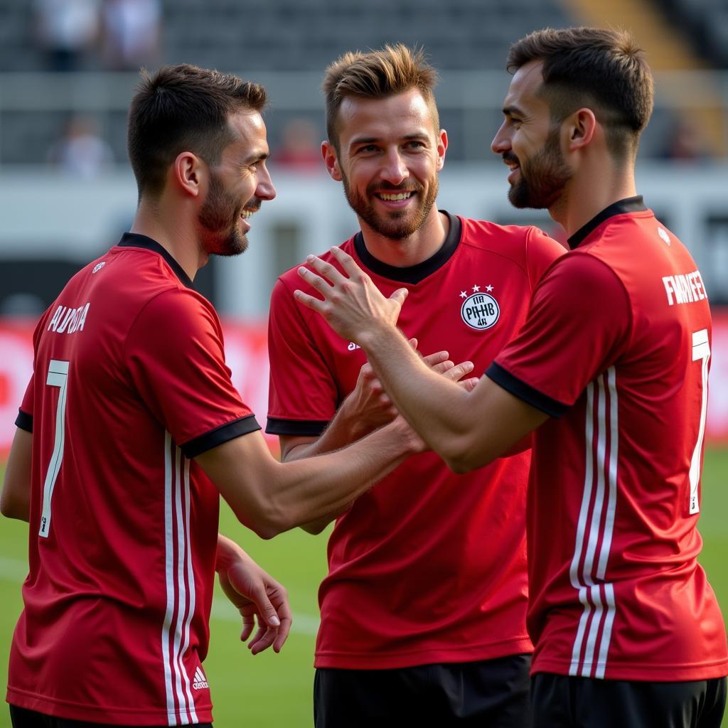 Individuelle Spielerbetreuung durch das Bayer 04 Physio Team.