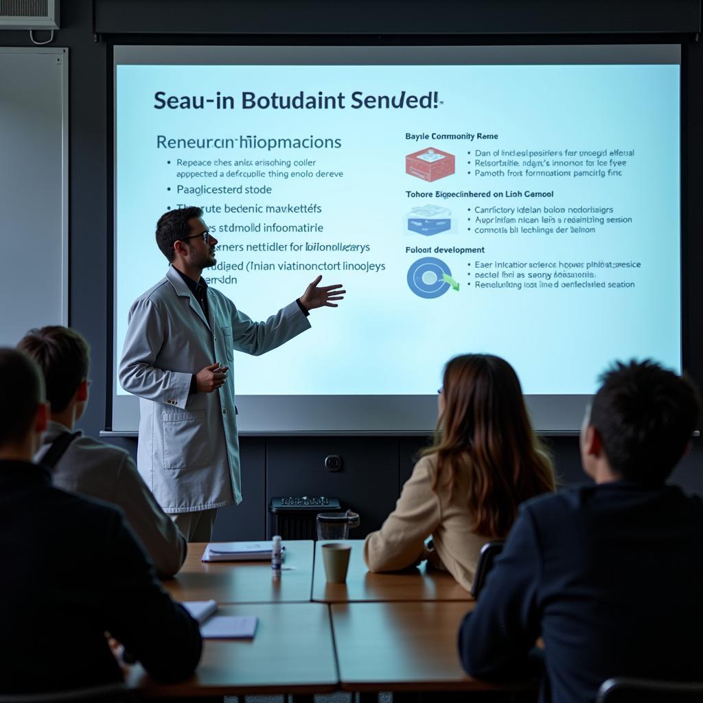 Präsentation für Schüler bei der Bayer Biochemie Exkursion