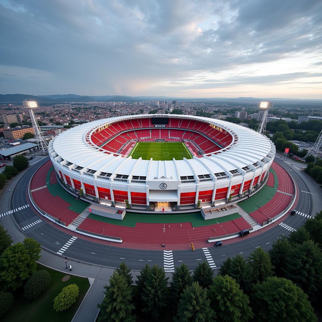 Die BayArena - Heimspielstätte von Bayer Leverkusen