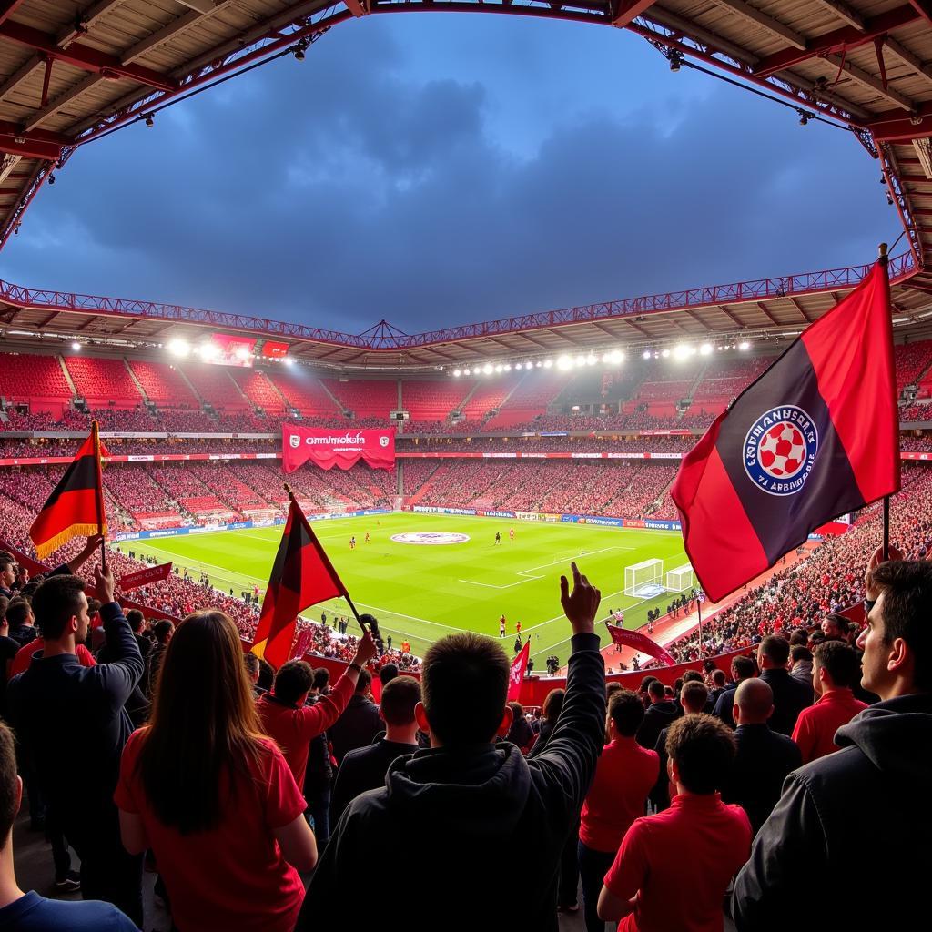 Die Fan-Atmosphäre bei den Spielen zwischen Bayer Leverkusen und Arminia Bielefeld