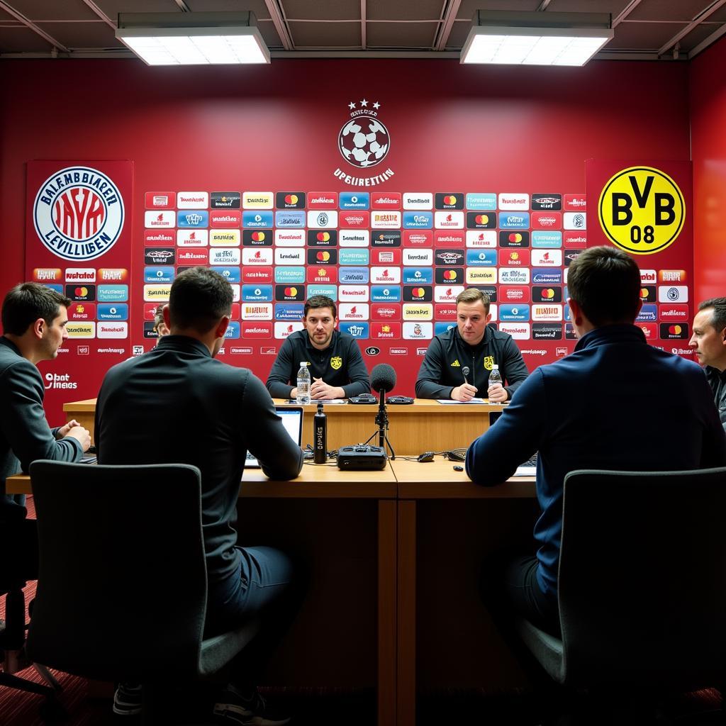 Pressekonferenz vor dem Spiel Bayer Leverkusen gegen BVB