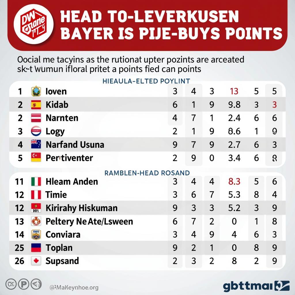 Direkter Vergleich zwischen Bayer Leverkusen und punktgleichen Gegnern in der Champions League.