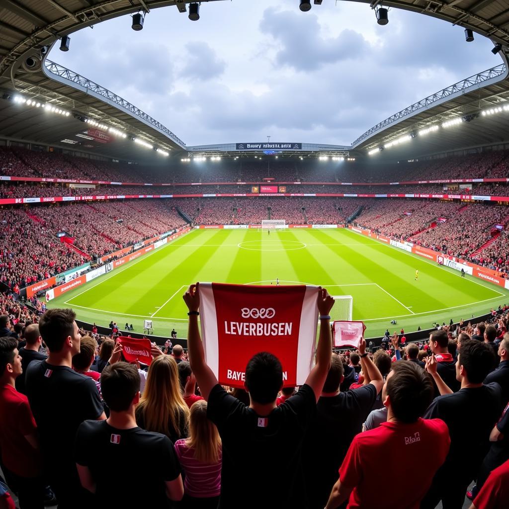 Bayer Leverkusen Duschtuch im Stadion: Zeige deine Unterstützung