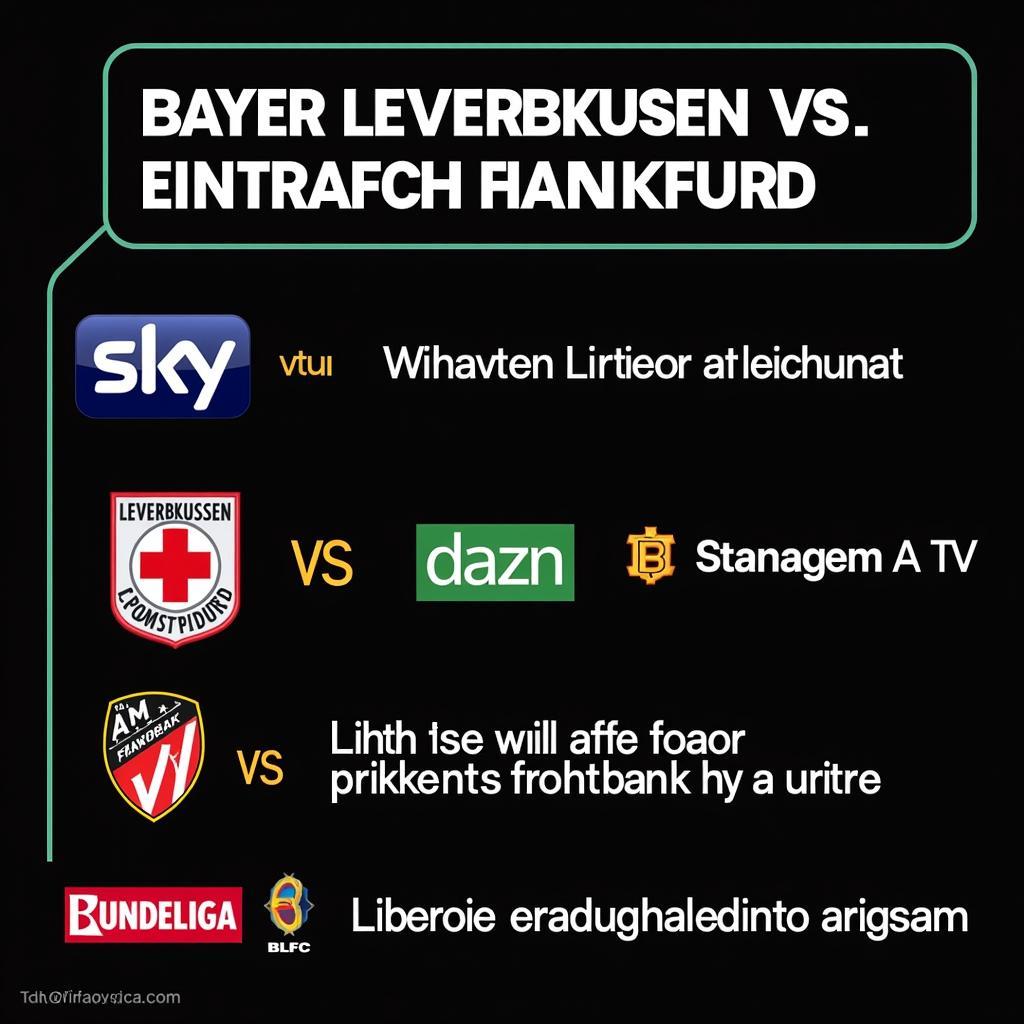 Bayer Leverkusen gegen Eintracht Frankfurt im TV: Übertragungsoptionen und Senderinformationen.