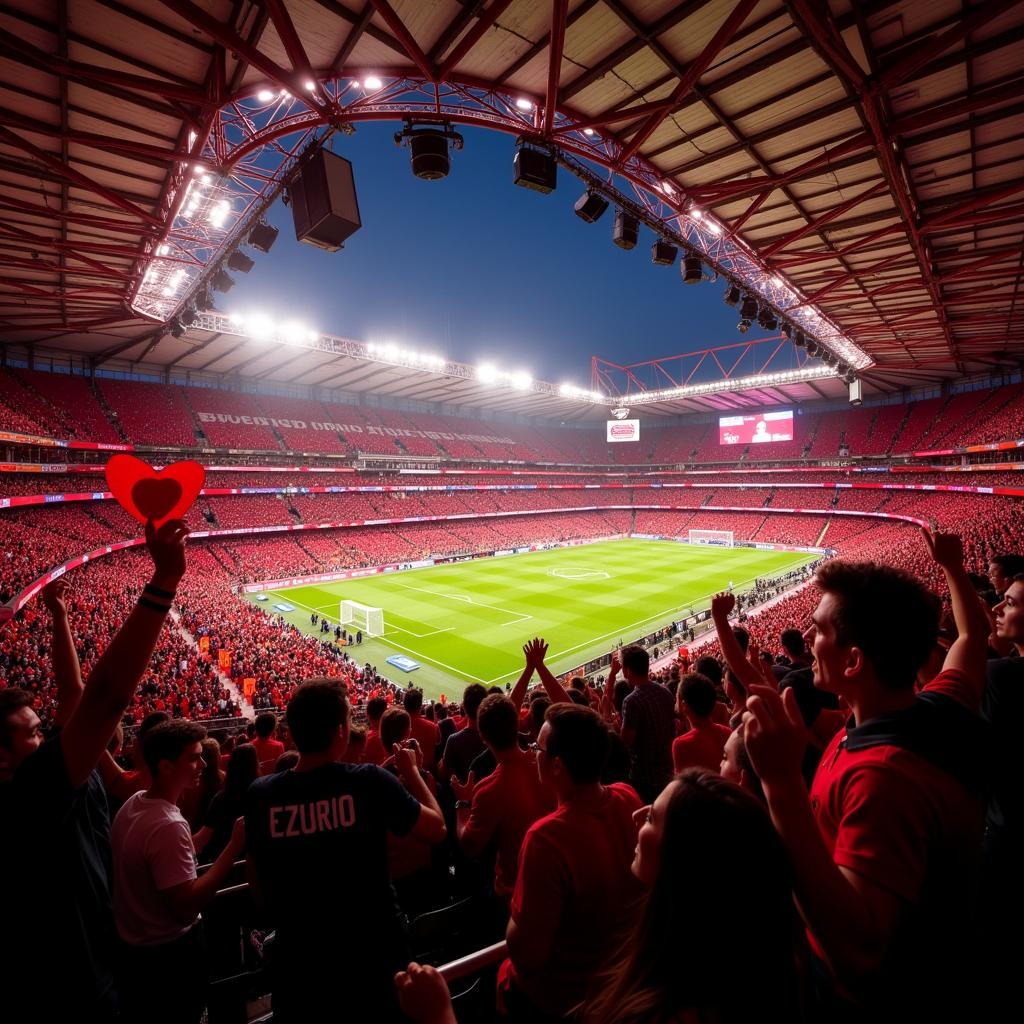 Bayer Leverkusen Fans in der BayArena