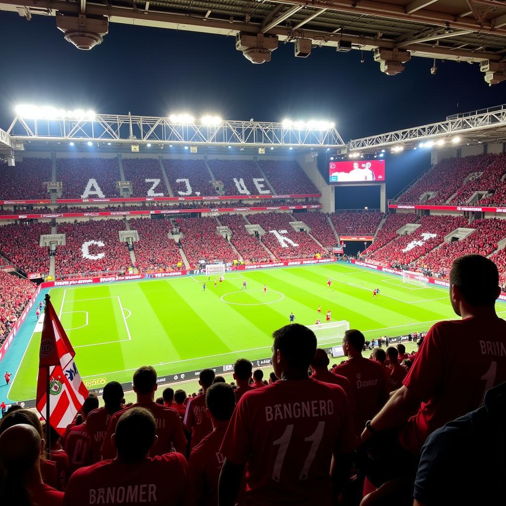 Die Fans von Bayer 04 Leverkusen in der BayArena