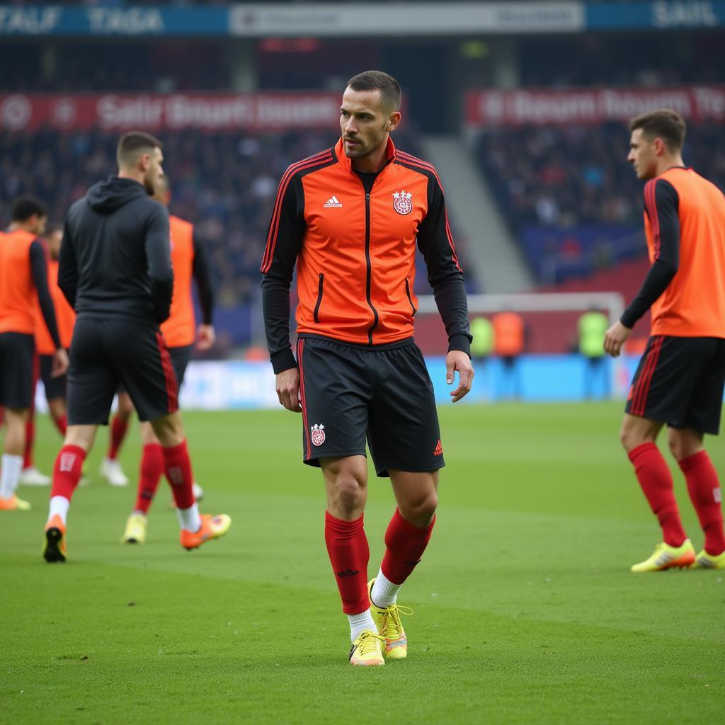 Spieler des Bayer Leverkusen FC im Training