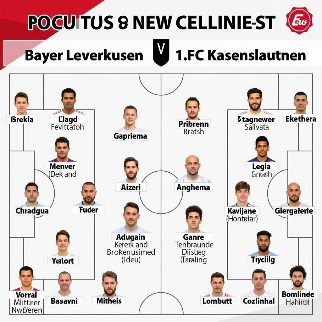 Bayer Leverkusen und 1. FC Kaiserslautern Aufstellungen