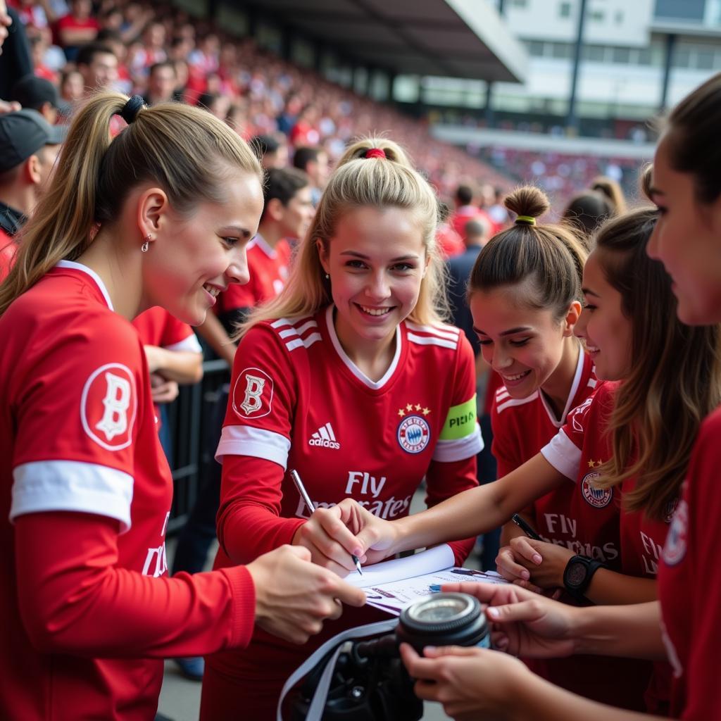 Bayer Leverkusen Frauen mit Fans