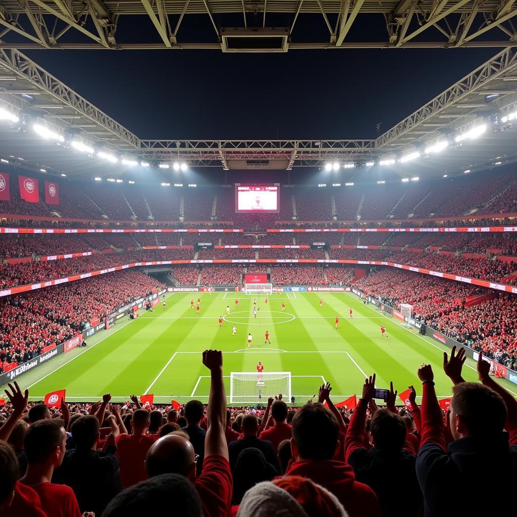 Bayer Leverkusen Fans im Stadion bei einem Full Match