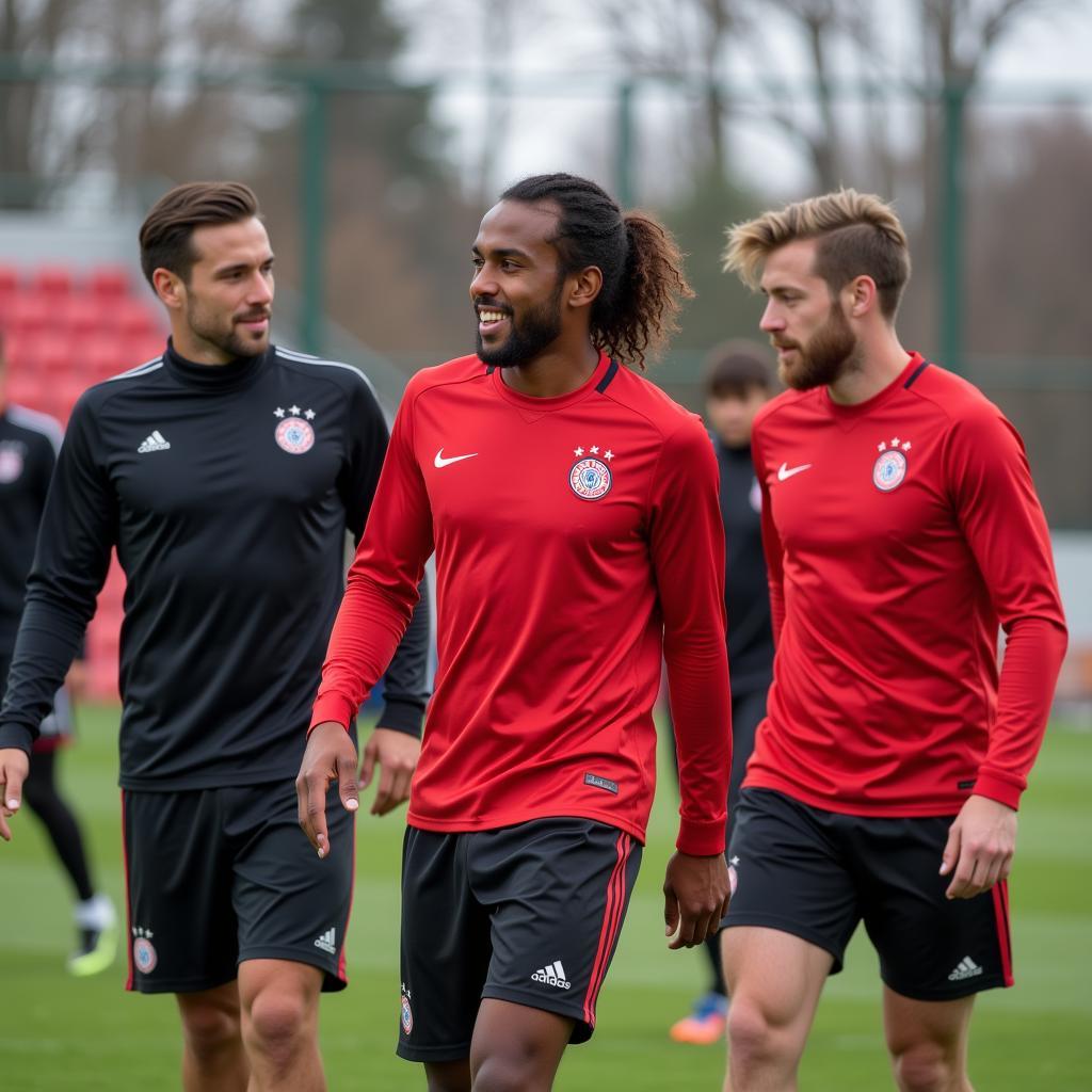 Bayer Leverkusen Spieler beim Training