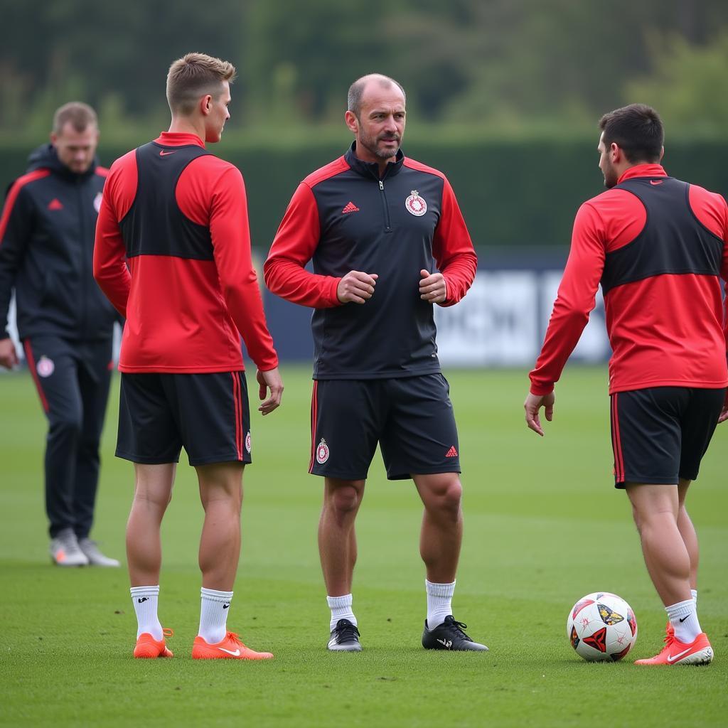 Bayer Leverkusen Spieler beim Training