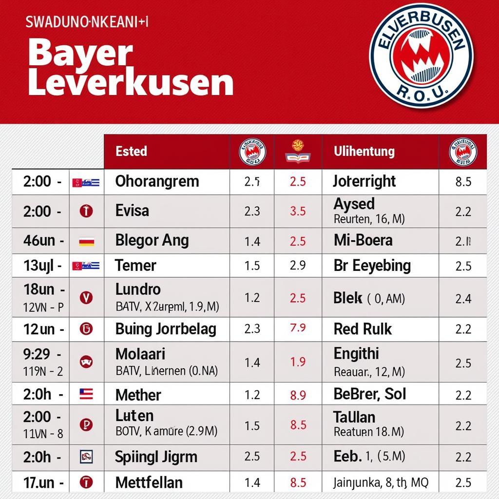 Bayer Leverkusen Spielplan Bundesliga