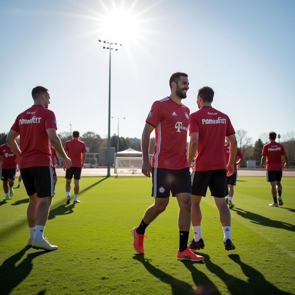 Bayer Leverkusen Training bei Sonnenschein