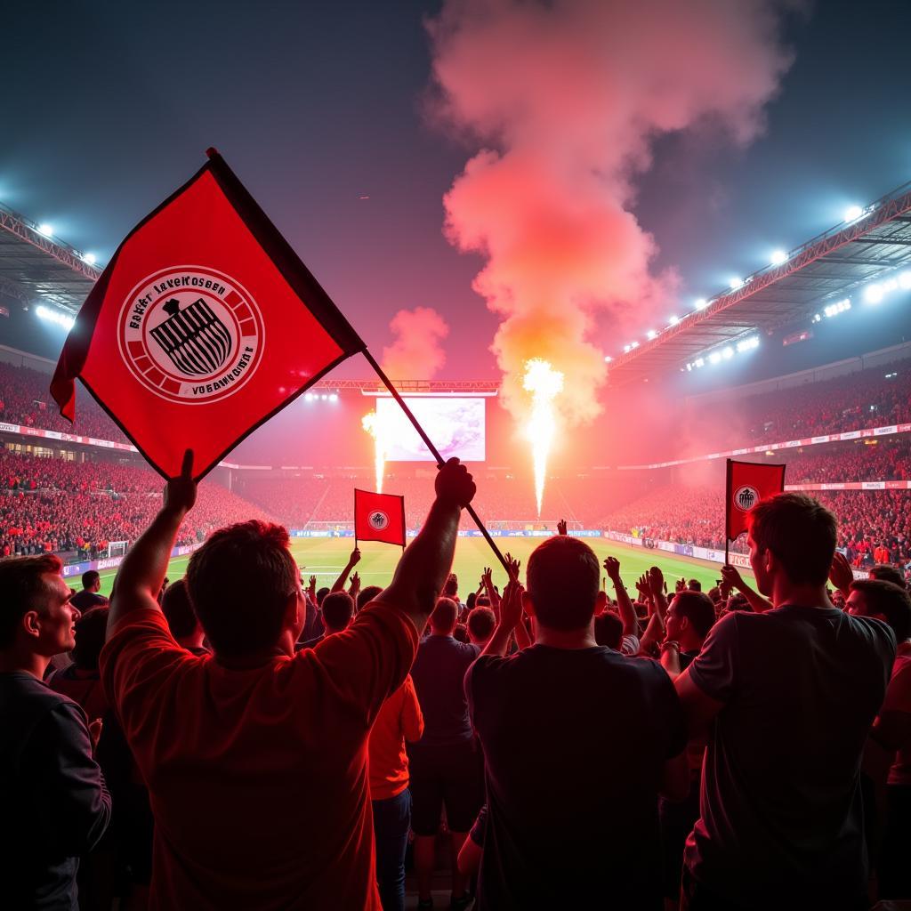 Die elektrisierende Fan-Atmosphäre bei einem Spiel zwischen Bayer Leverkusen und dem VfB Stuttgart