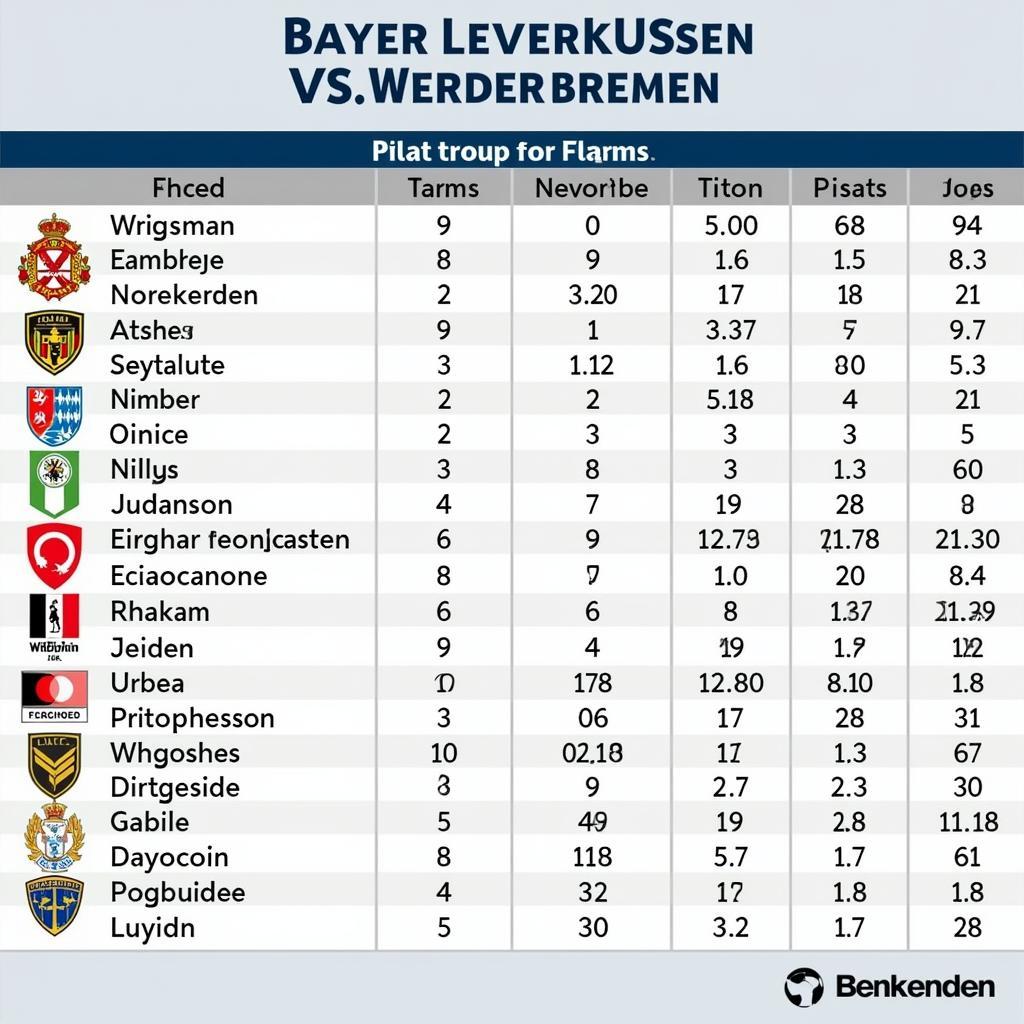 Kopf-an-Kopf-Statistik zwischen Bayer Leverkusen und Werder Bremen