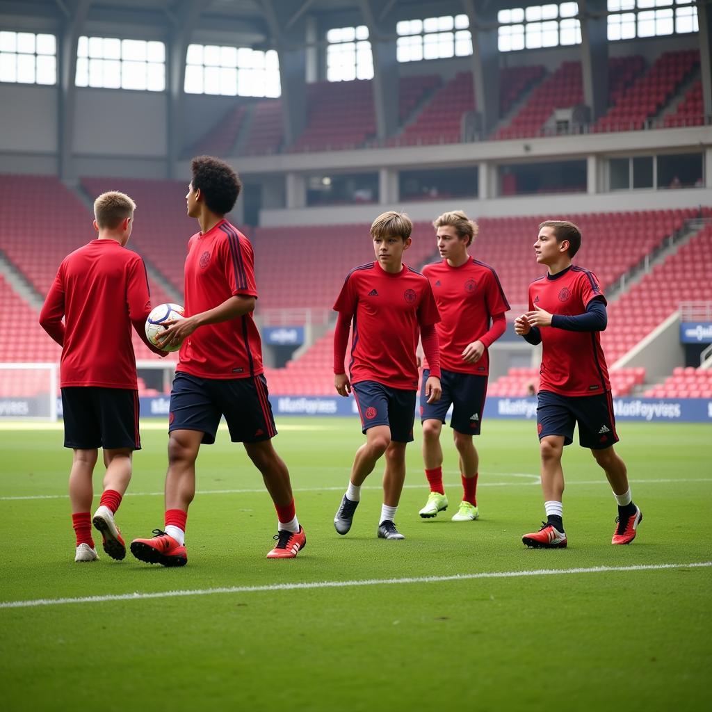 Bayer Leverkusen Zukunftsperspektiven -  Junge Talente trainieren im Ulrich-Haberland-Stadion.