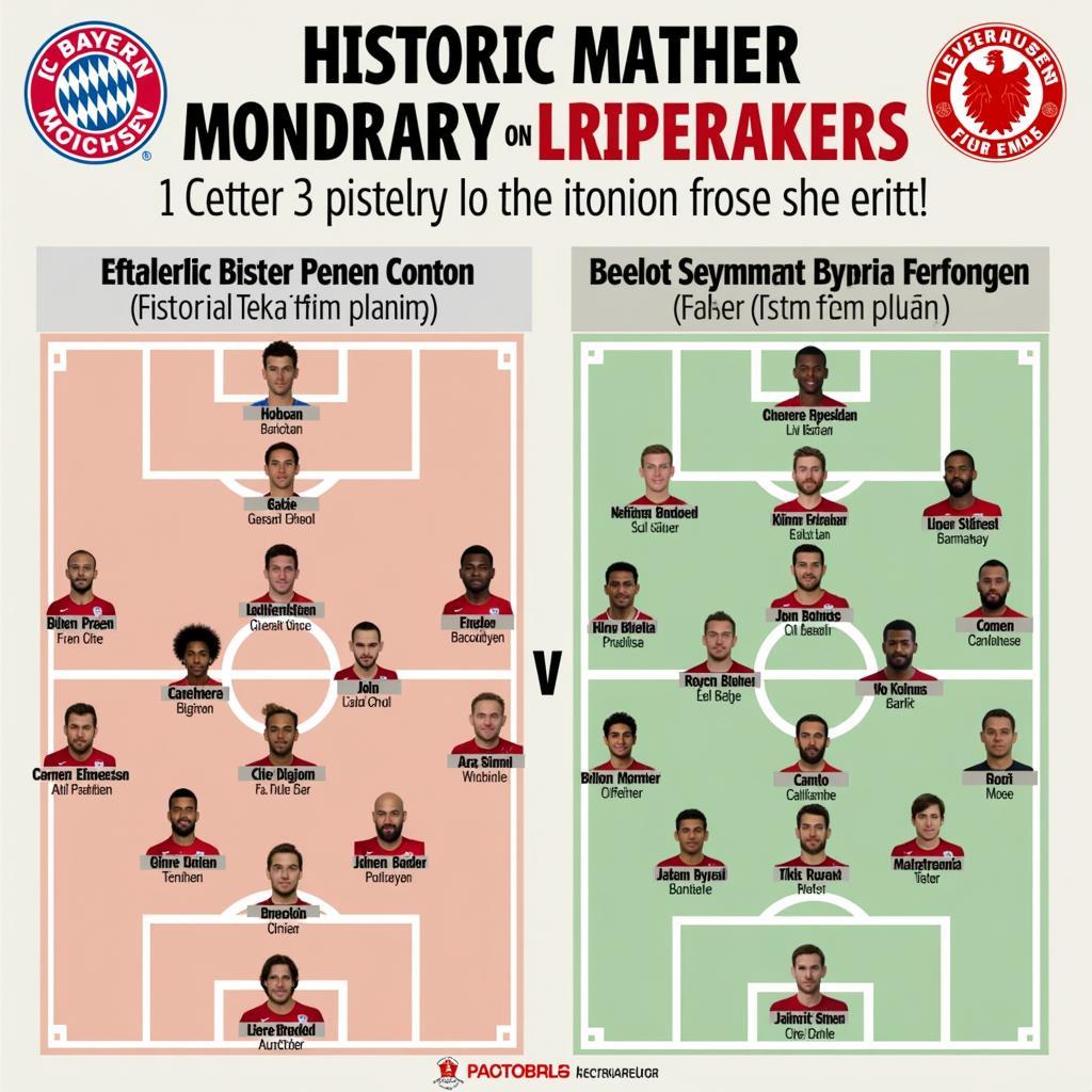 Historische Bayern Leverkusen Aufstellungen