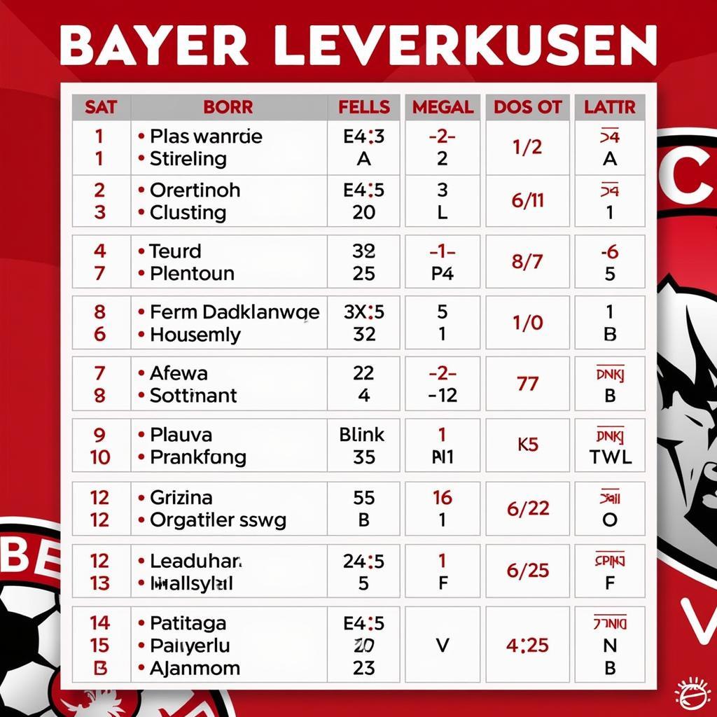 Bundesliga Spielplan Bayer Leverkusen 23/24