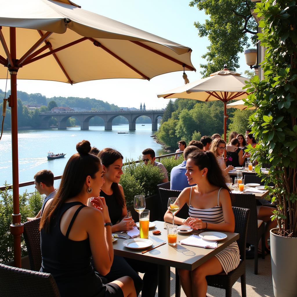 Gemütliche Terrasse mit Rheinblick