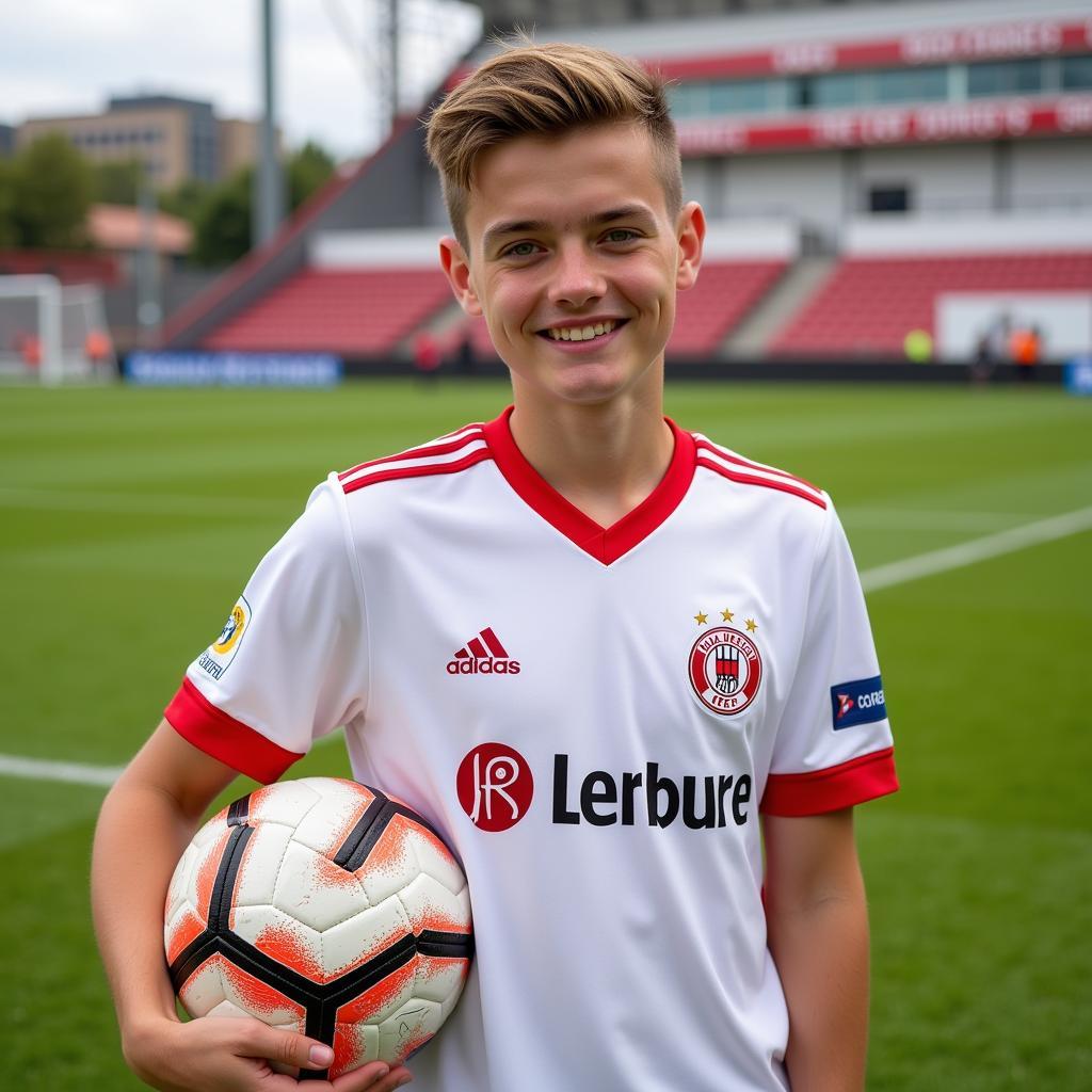 Daniel Reif in Bayer Leverkusen Jugendtrikot