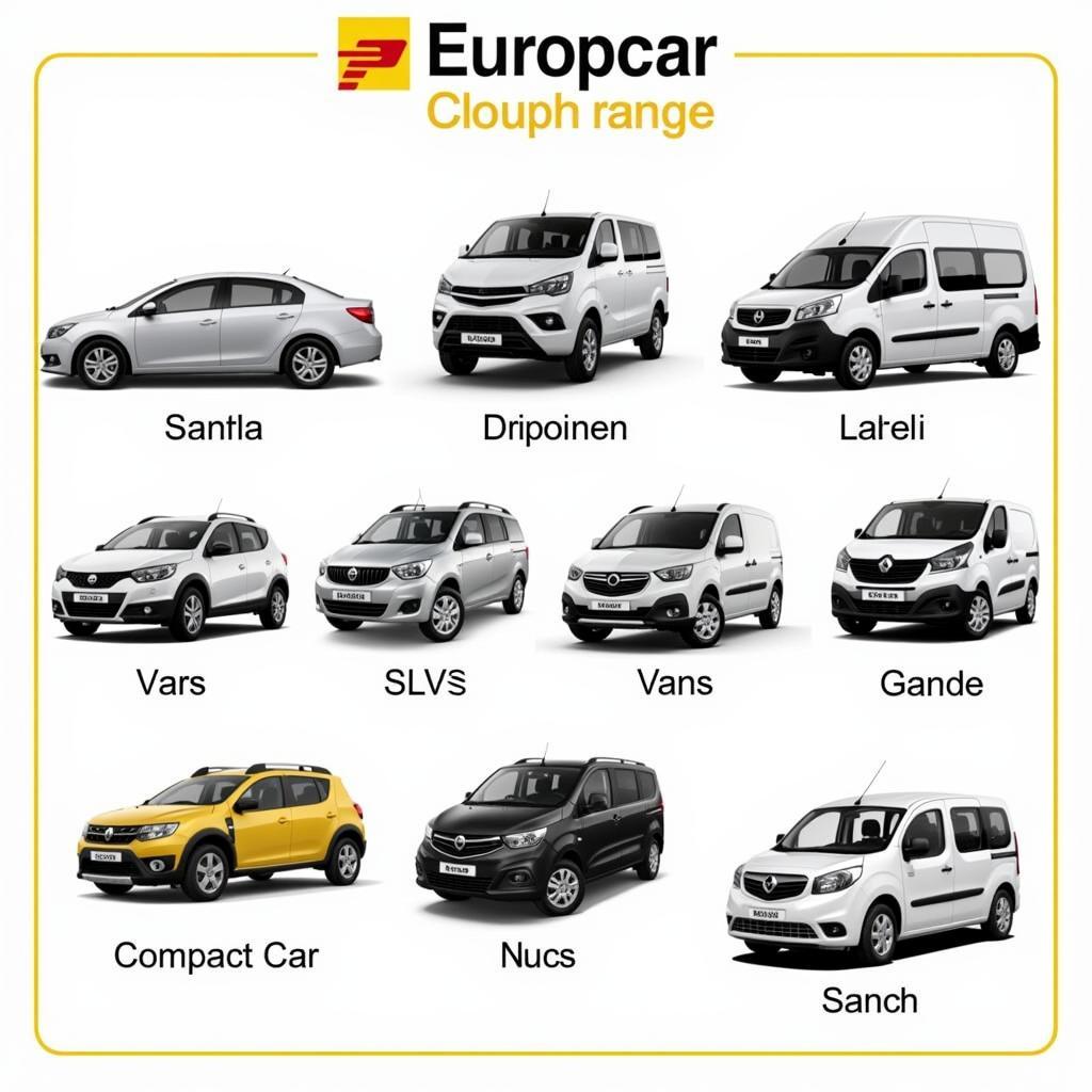 Vielfältige Fahrzeugflotte von Europcar Leverkusen Wiesdorf.