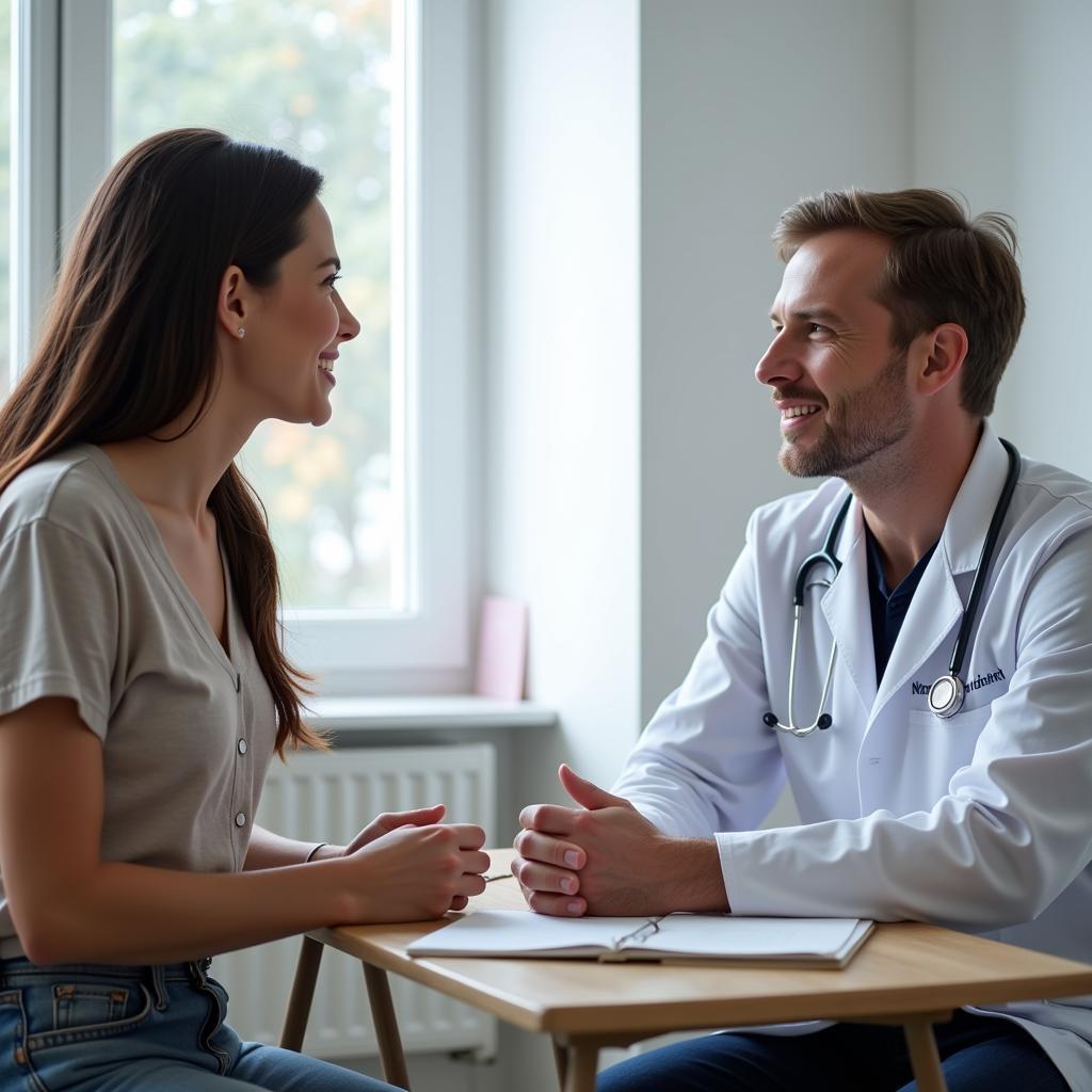 Patient im Gespräch mit einem Arzt