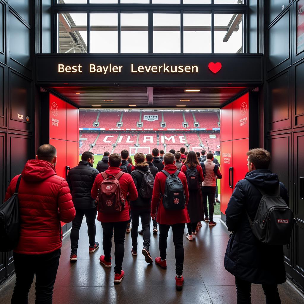 Fans BayArena Stadion Einlass Fußballspiel