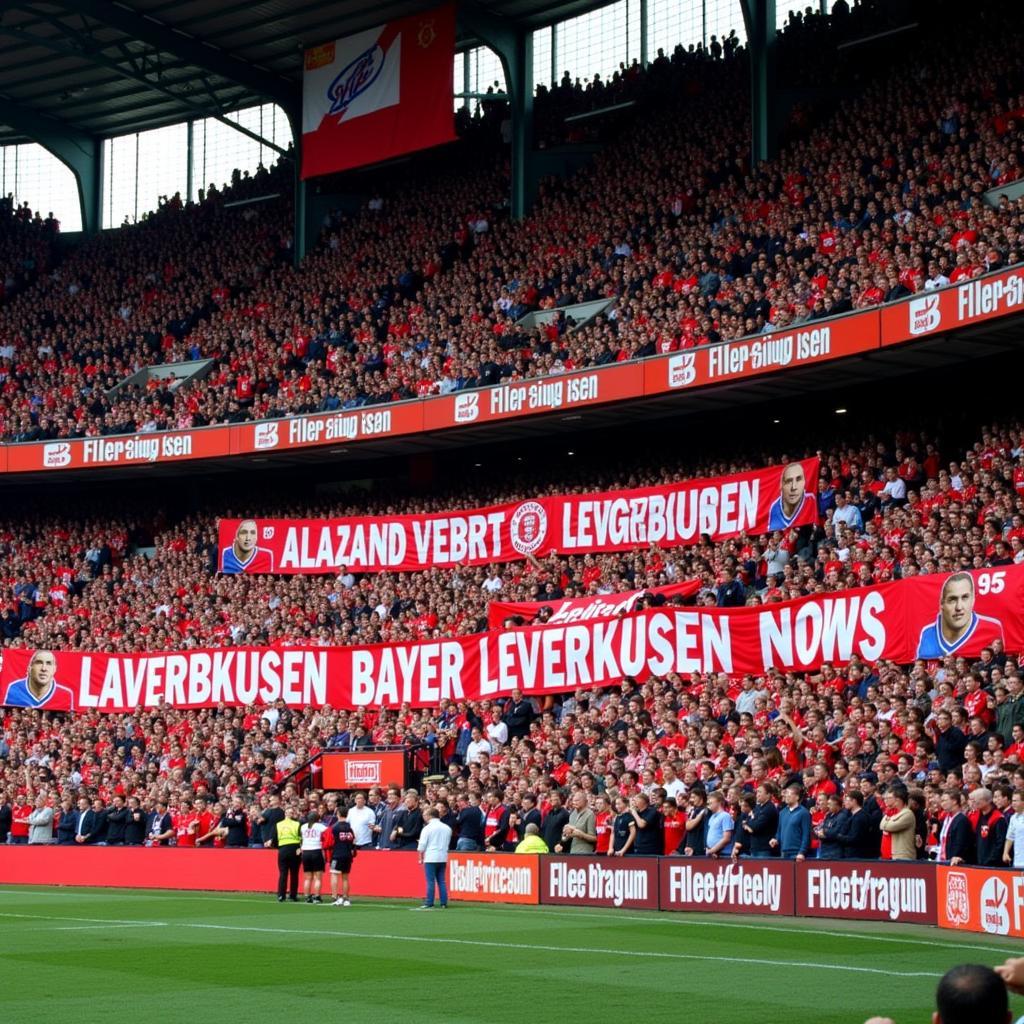 Fans von Bayer Leverkusen im Champions League Finale 2002