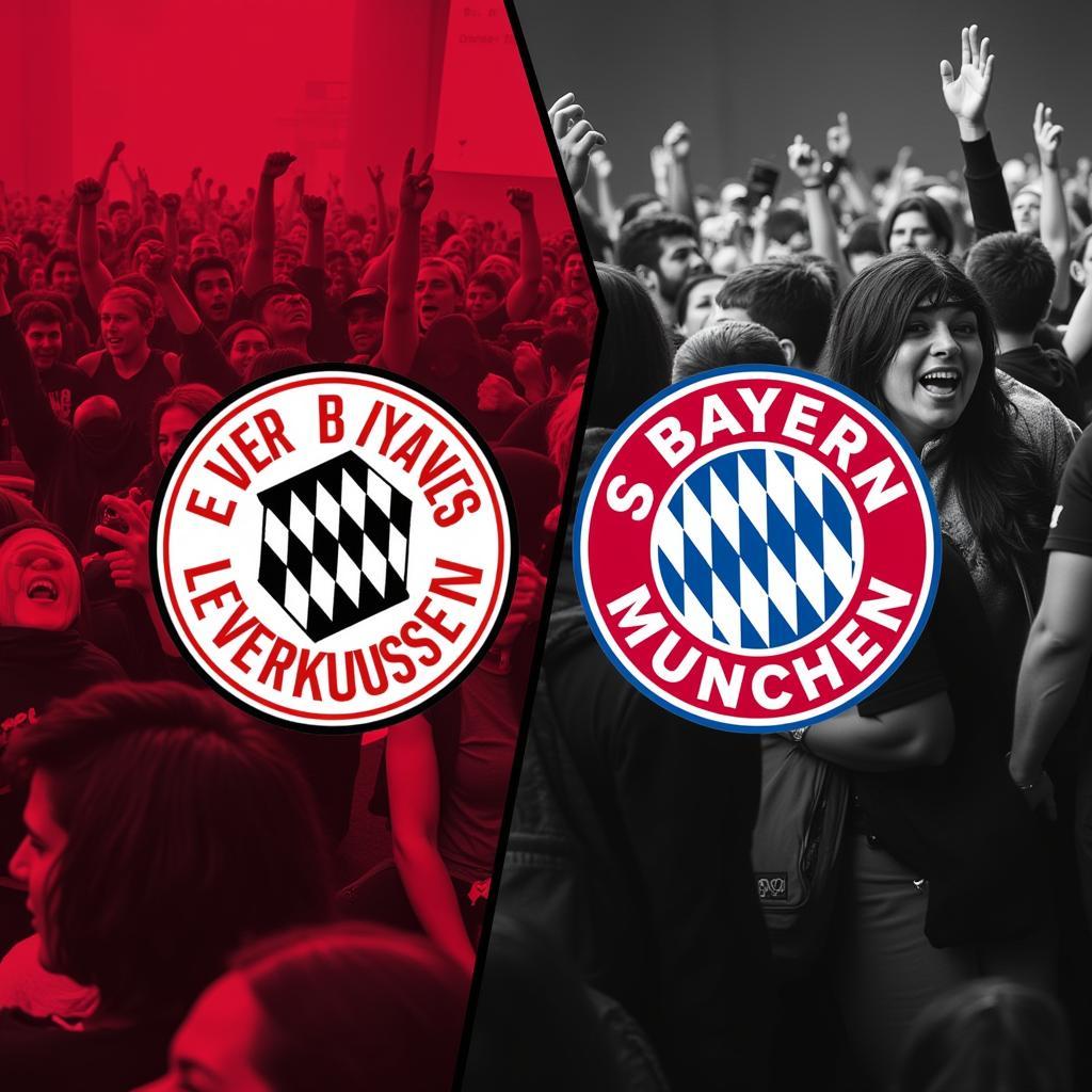 Fans von Bayer Leverkusen und Bayern München