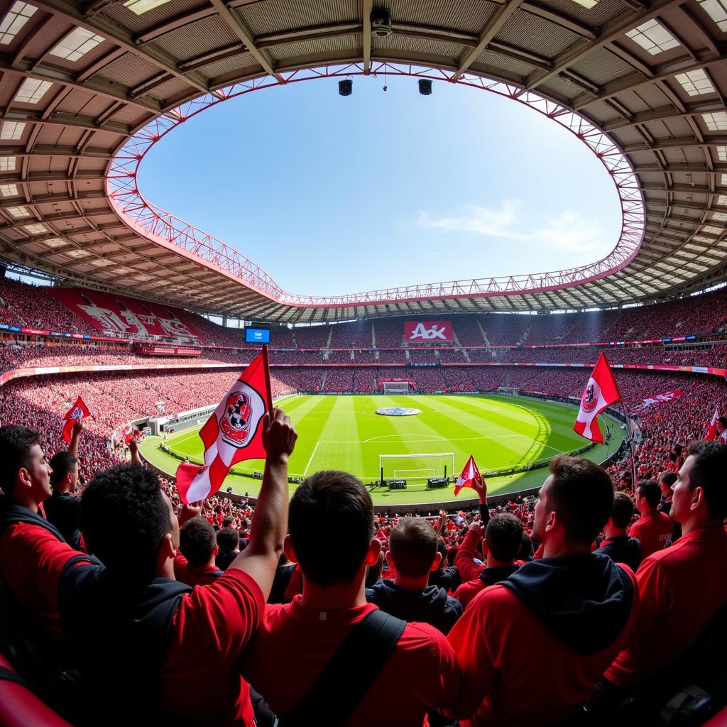 Fans bei einem Bayern Leverkusen Spiel