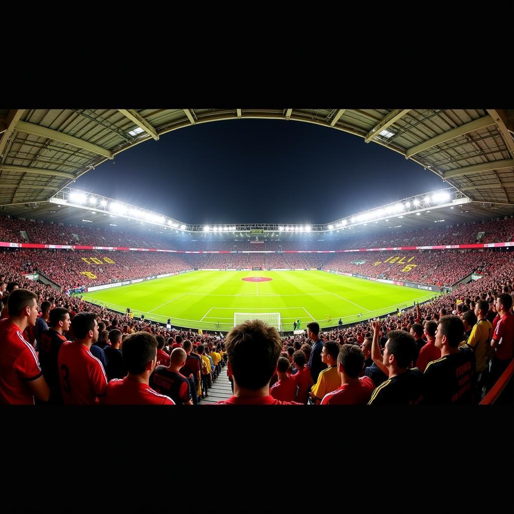 Die elektrisierende Atmosphäre im Stadion bei einem Leverkusen vs. BVB Spiel