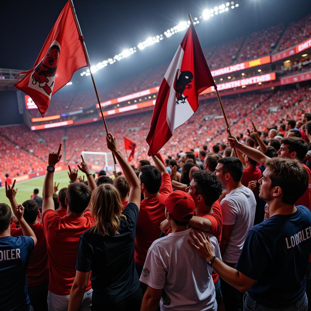 Die Fans von Eintracht Frankfurt und Bayer Leverkusen:  Atmosphäre pur!