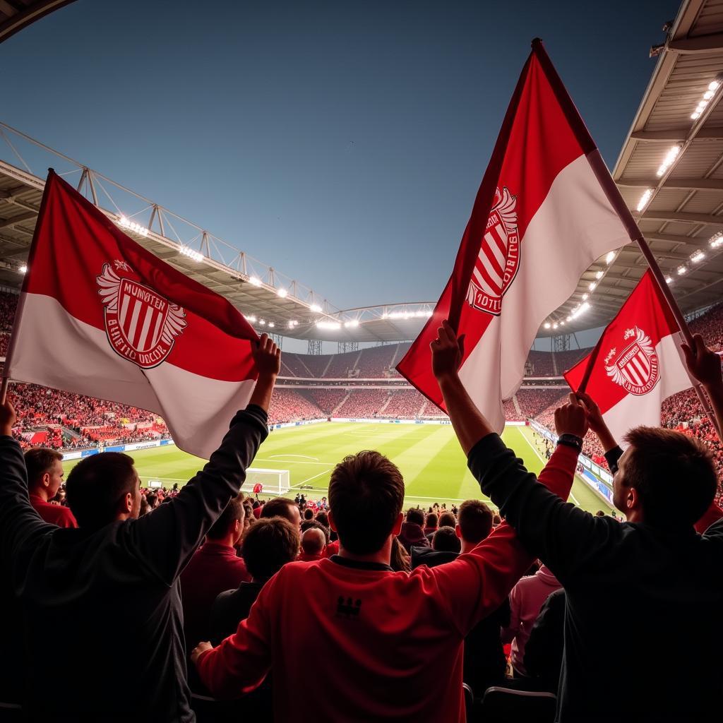 Fans im Stadion Saarbrücken Leverkusen Spiel