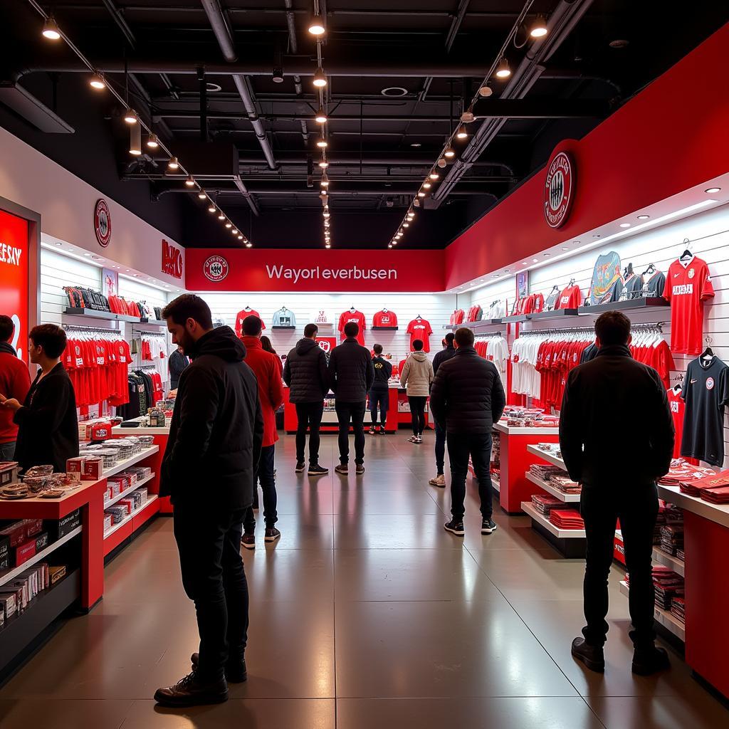 Atmosphäre im Bayer Leverkusen Fanshop BayArena