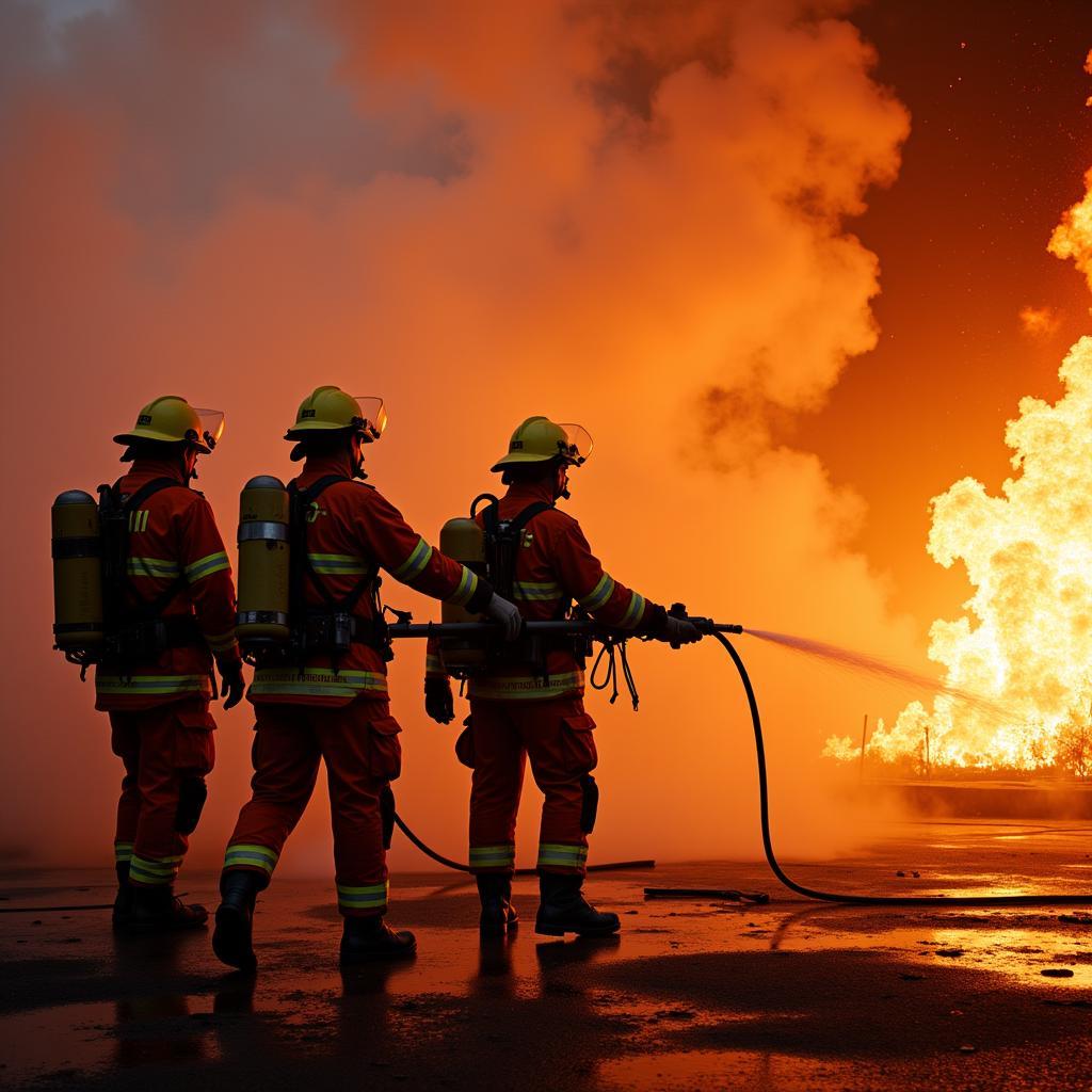 Feuerwehr im Einsatz im Chempark Leverkusen