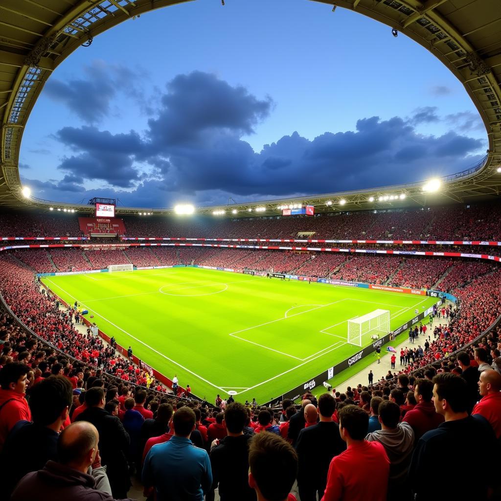 Spieltagsatmosphäre im Frankenstadion bei einem Spiel gegen Bayer Leverkusen