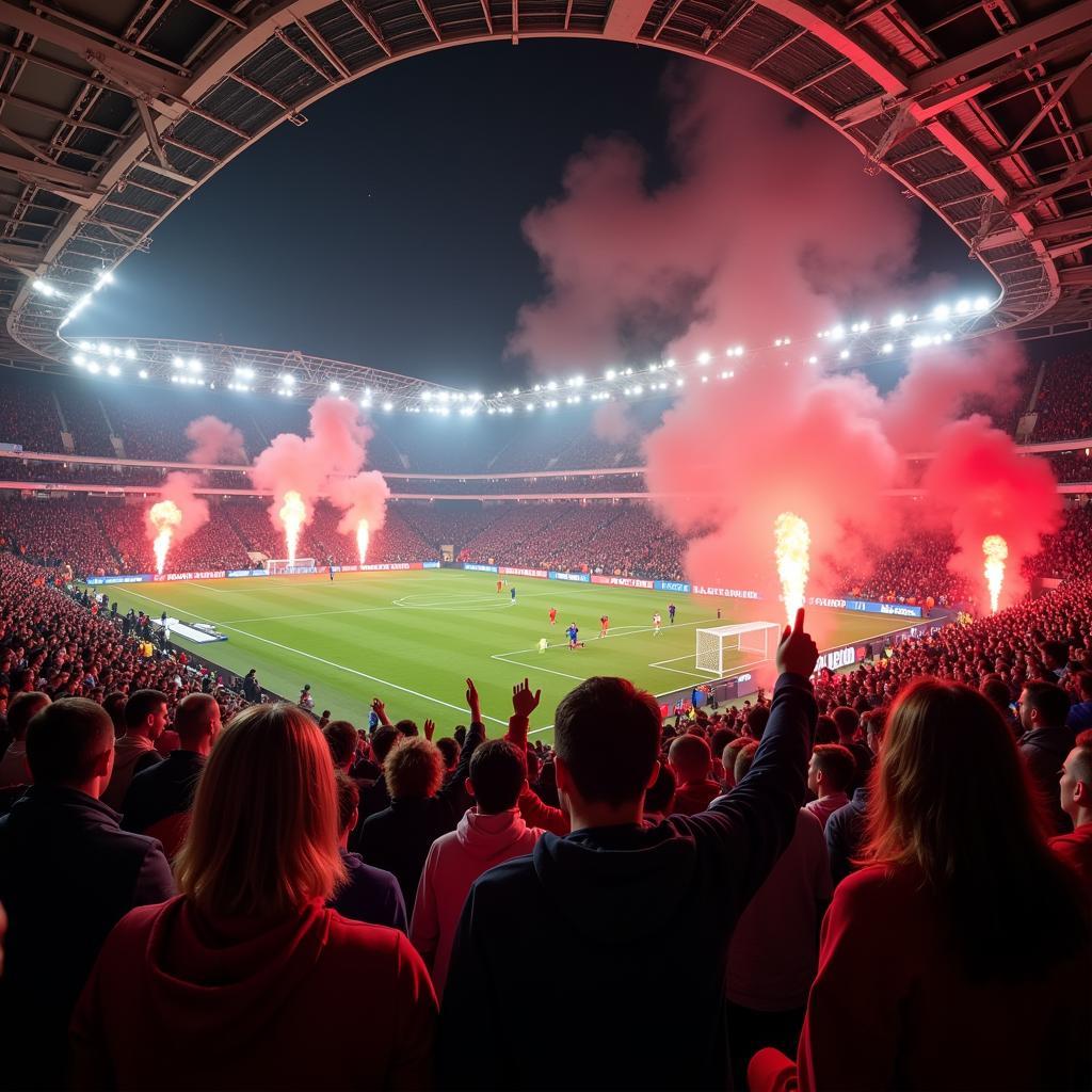 Fans von Freiburg und Leverkusen im Stadion