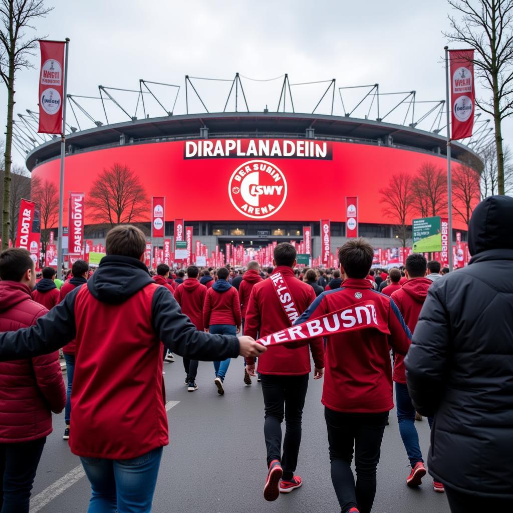 Fußweg zur BayArena