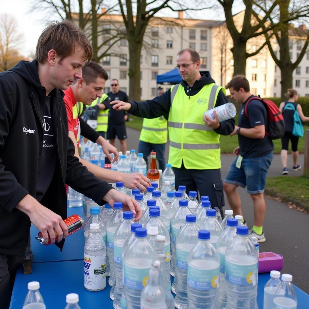 Verpflegungsstation Halbmarathon Leverkusen 2017