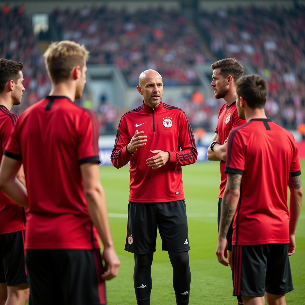 Taktikbesprechung vor dem Heute Leverkusen Spiel