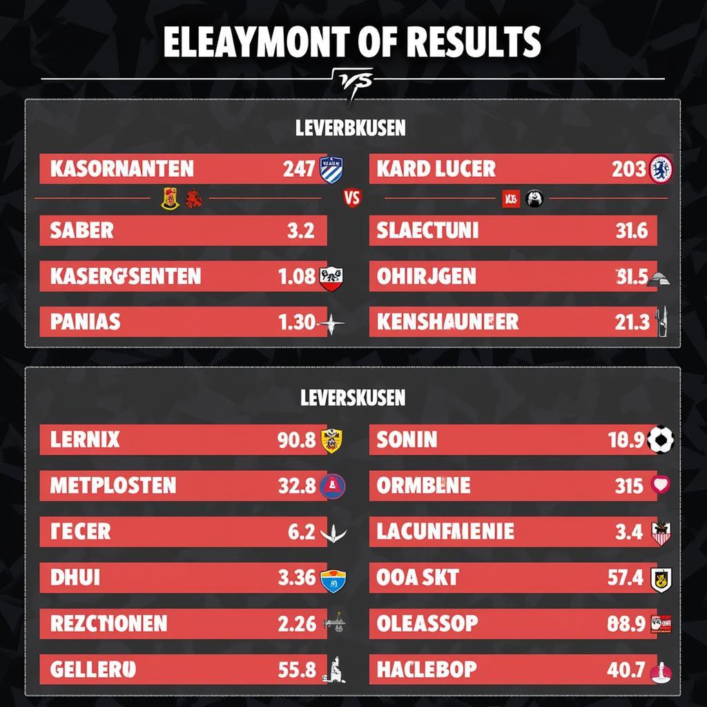 Historische Ergebnisse der Spiele zwischen Kaiserslautern und Leverkusen