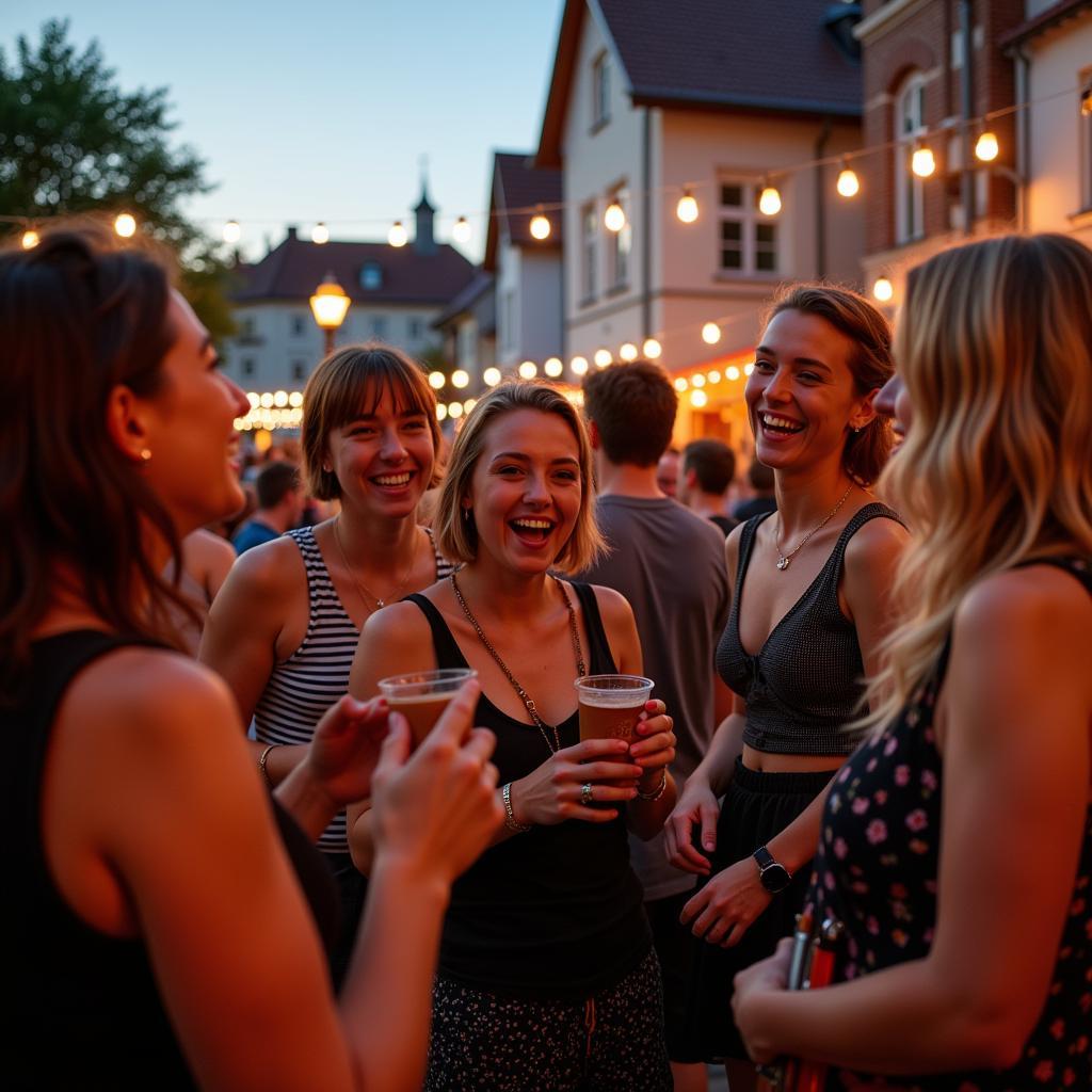 Freunde feiern beim Kneipenfestival Leverkusen