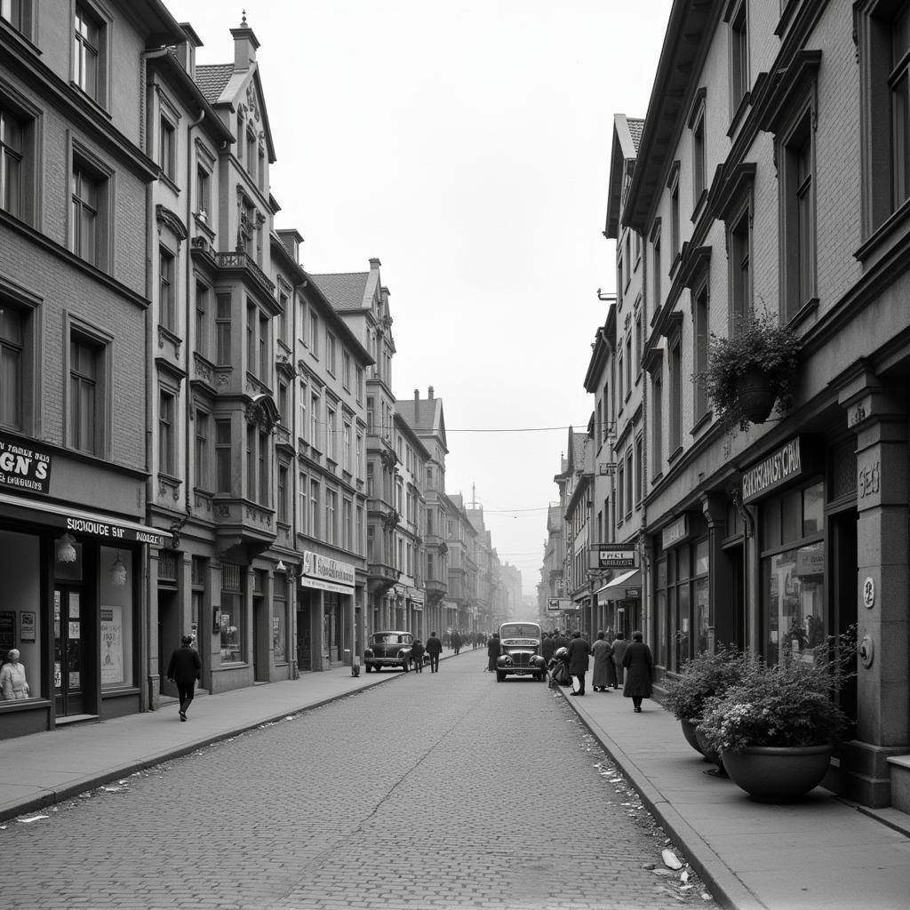 Historische Ansicht der Kölner Straße Leverkusen